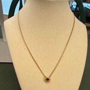 Givenchy Gold Necklace with Red Accent